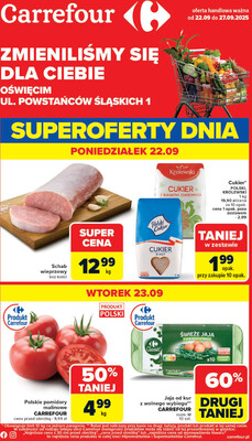 Leták Carrefour Polsko 22.9.-27.9.2025 - Změnili jsme se pro vás - Oświęcim