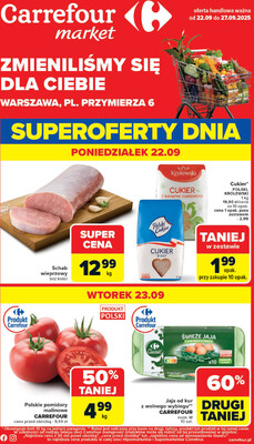 Leták Carrefour Polsko 22.9.-27.9.2025 - Změnili jsme pro vás - Pl. Przymierza 6