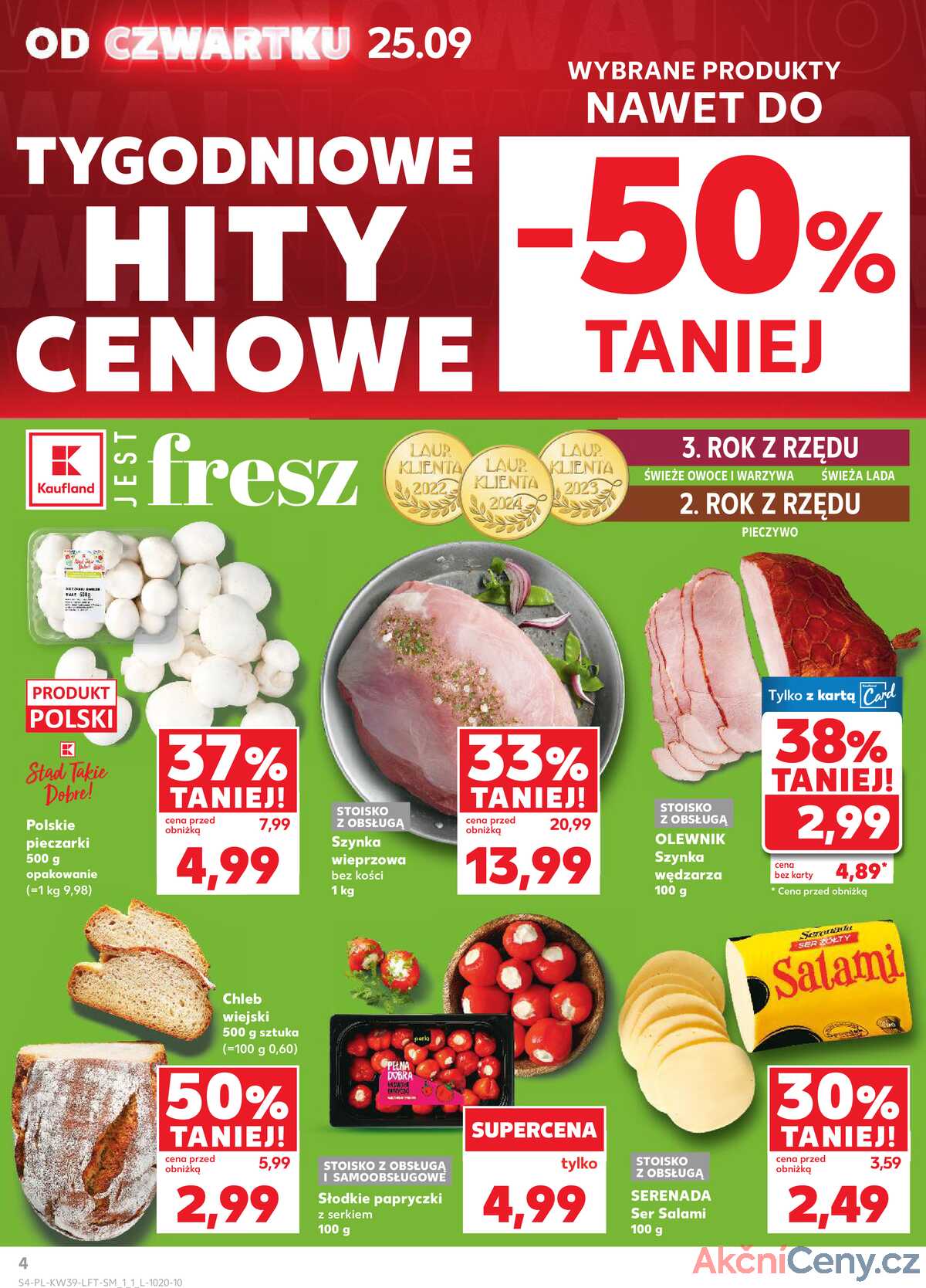 Leták Kaufland Polsko 25.9.-1.10.2025 - Noviny týdne strana 4