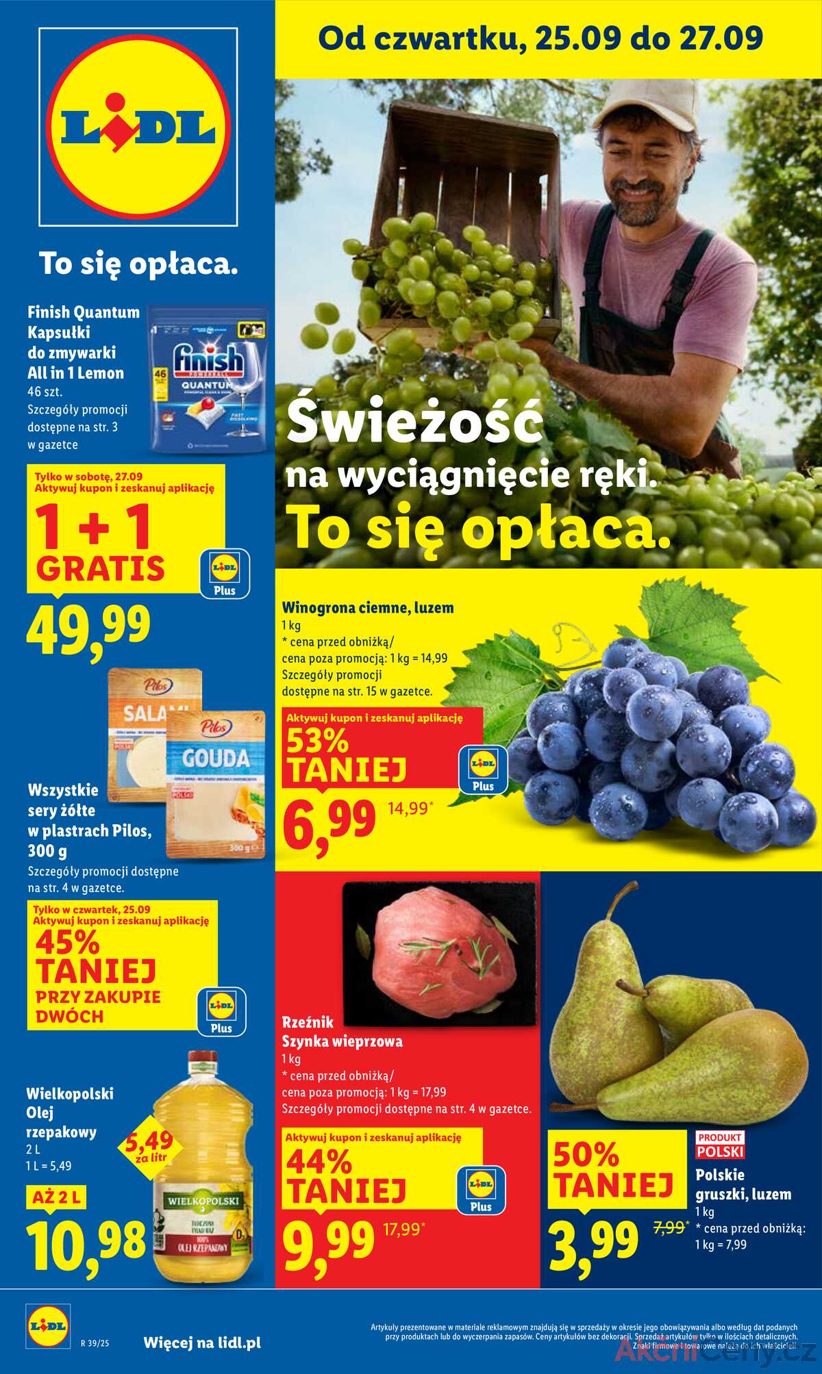 Leták Lidl Polsko 25.9.-27.9.2025 strana 1