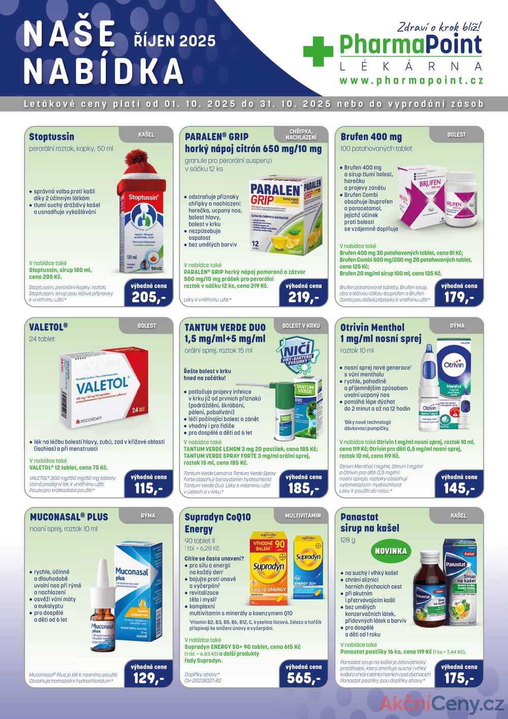 Leták PharmaPoint  - Pharma Point typ A od 1.10. do 31.10.2025 - strana 1