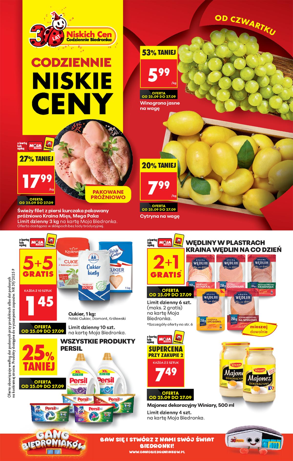 Leták Biedronka Polsko 25.9.-1.10.2025 strana 1