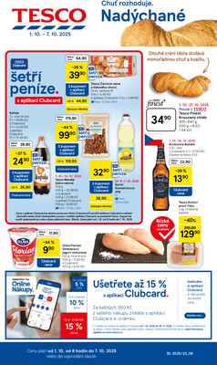 Tesco malé hypermarkety od 1.10. do 7.10.2025