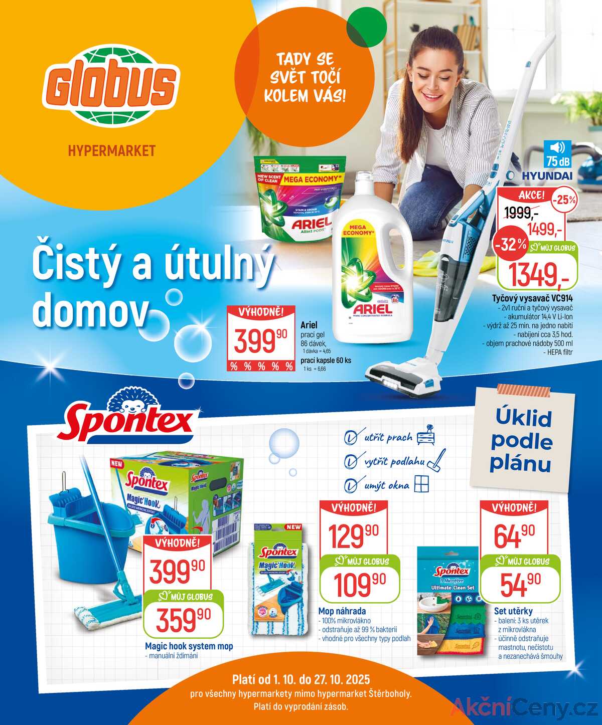 Akční leták Globus 1.10. - 27.10.2025 - Globus Praha - Centrum Černý Most strana 1