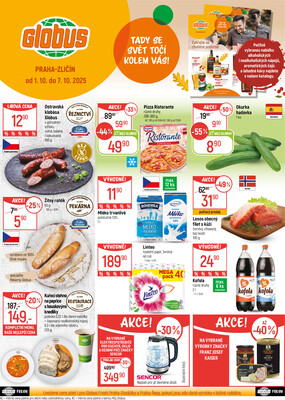 Akční leták Globus 1.10. - 7.10.2025 - Globus Praha - Zličín