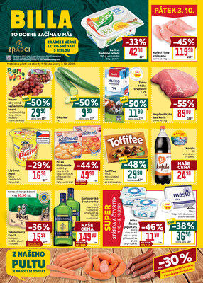 Billa malý leták od 1.10. do 7.10.2025