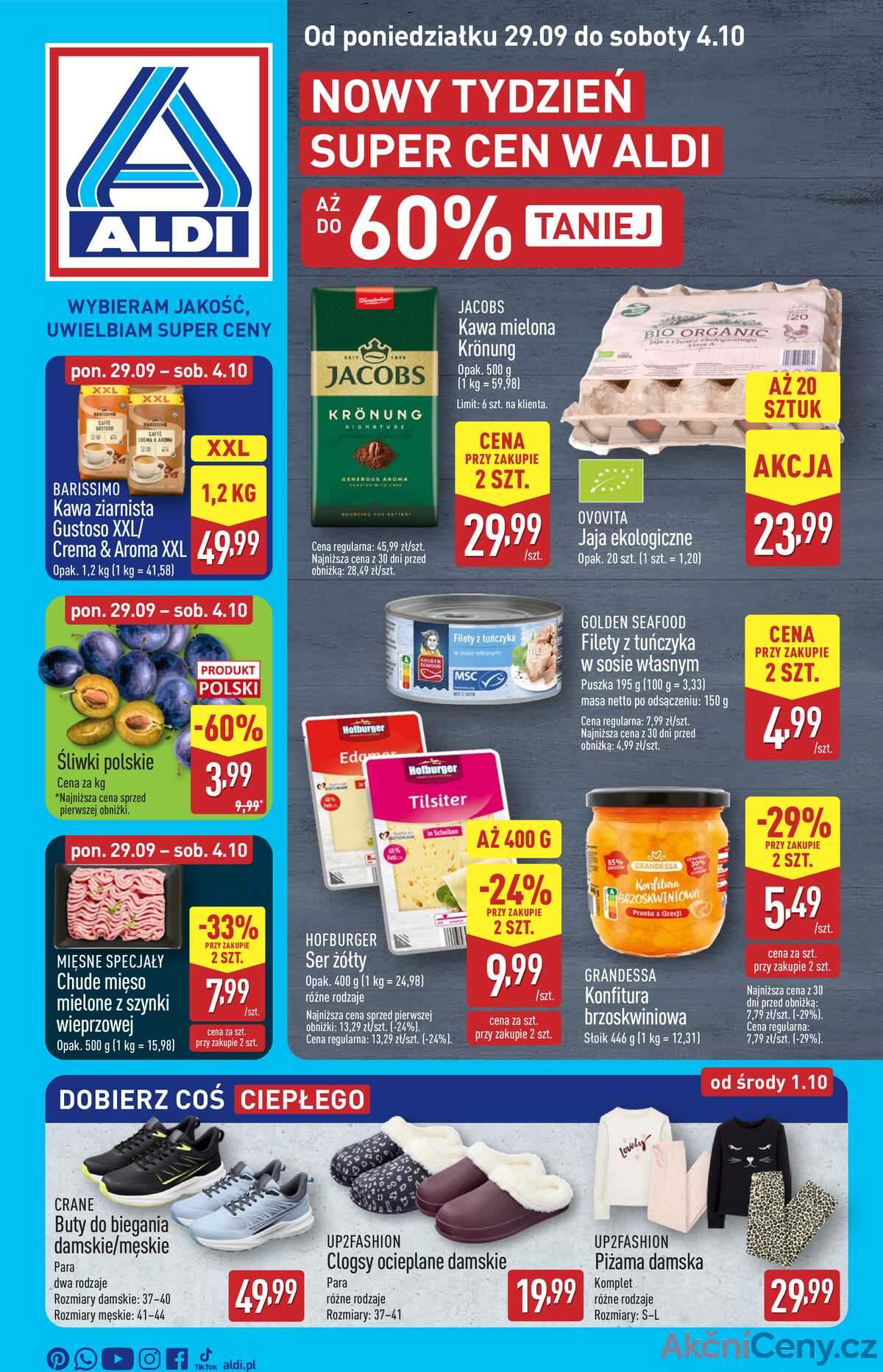 Leták Aldi Polsko 29.9.-4.10.2025 - Úplná nabídka strana 1