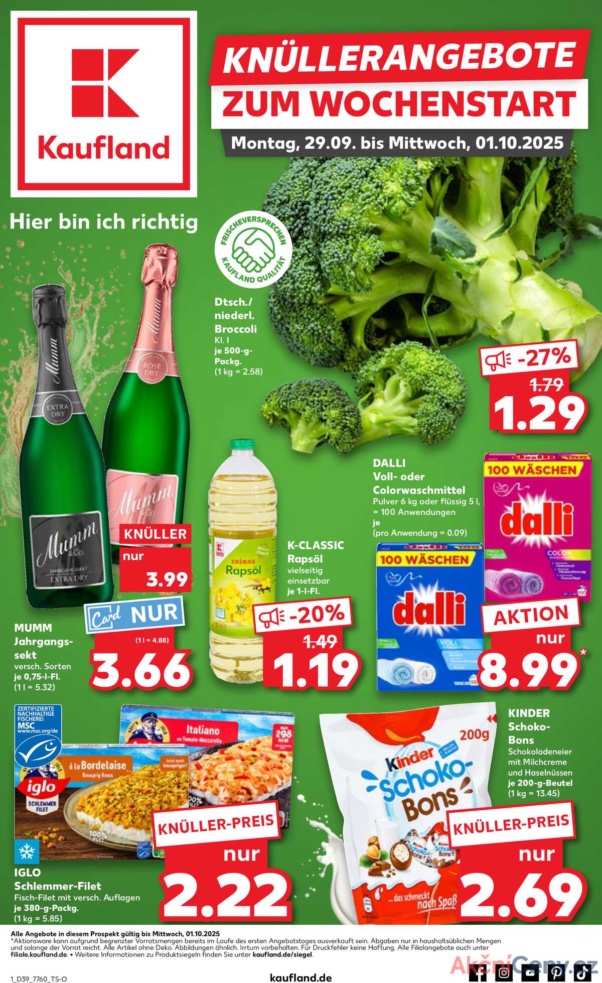 Leták Kaufland Německo 28.9.-1.10.2025 strana 1