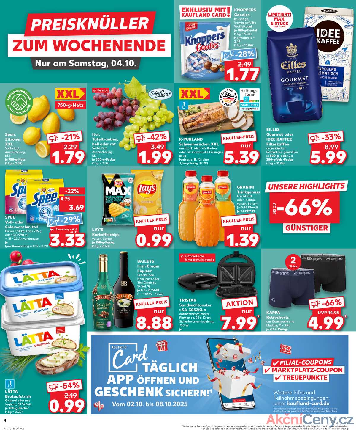 Leták Kaufland Německo 2.10.-8.10.2025 strana 4