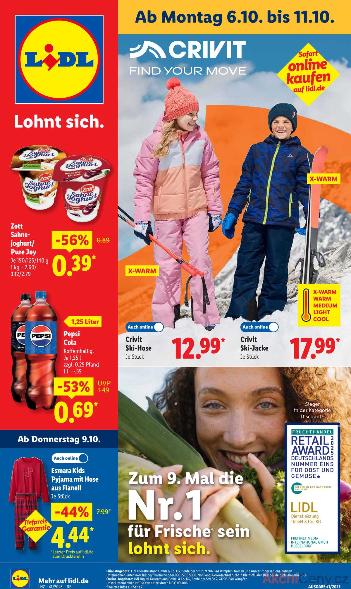Leták Lidl Německo 6.10.-11.10.2025 strana 1