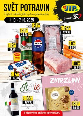 JIP Cash &amp;amp; Carry Brno, Praha, Ostrava, Jilemnice, Pardubice, Ostrava, Karlovy Vary, Olomouc a Zlín od 1.10. do 7.10.2025