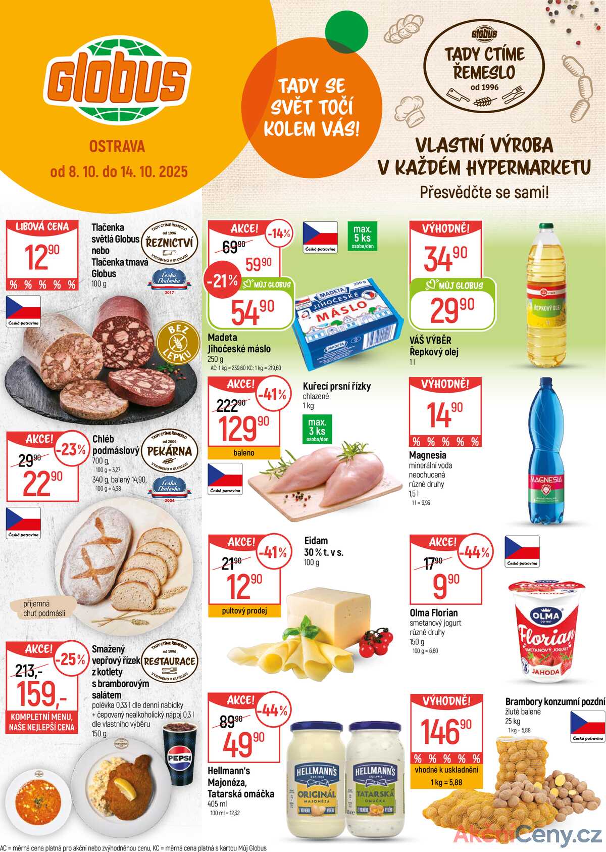 Akční leták Globus 8.10. - 14.10.2025 - Globus Ostrava strana 1