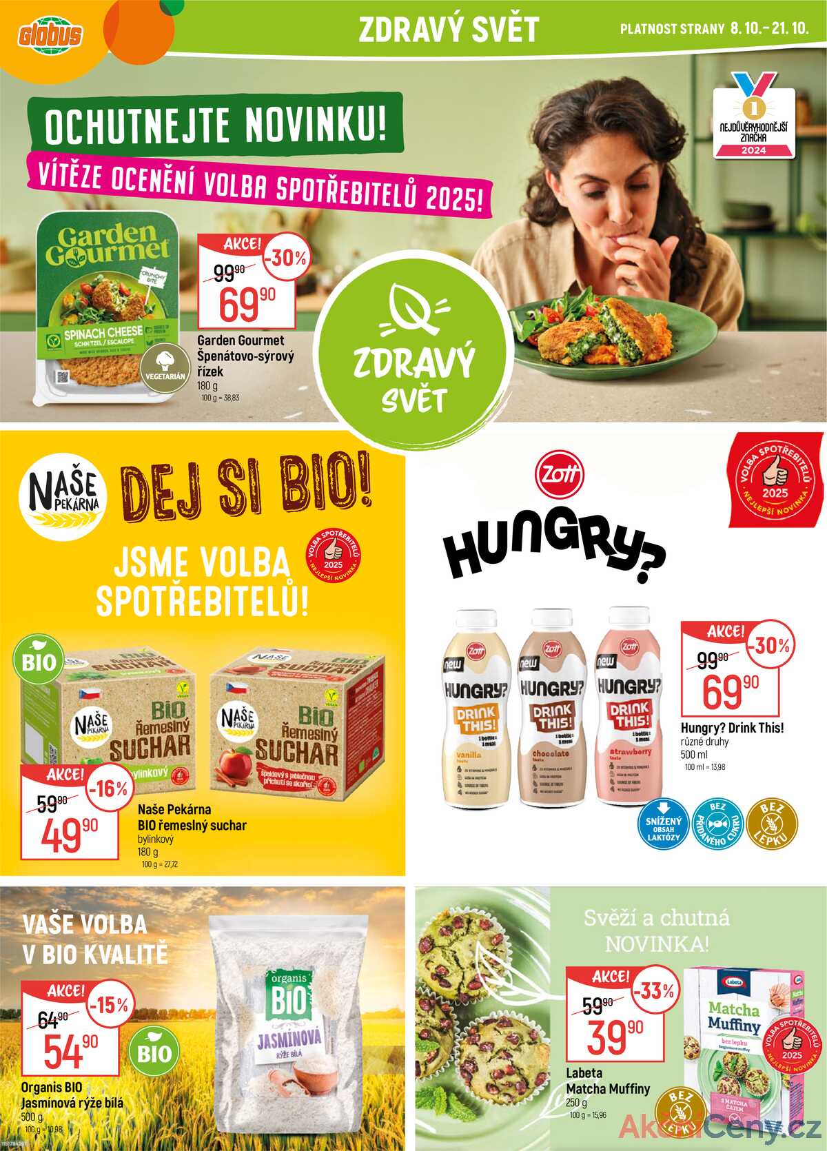 Akční leták Globus 8.10. - 14.10.2025 - Globus Brno Ivanovice strana 2