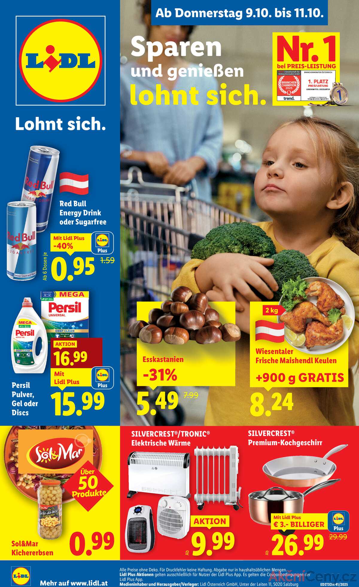 Leták Lidl Rakousko 9.10.-15.10.2025 strana 1