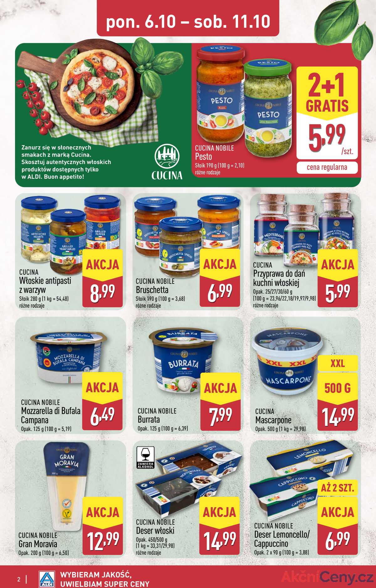 Leták Aldi Polsko 6.10.-11.10.2025 - Italský týden strana 2