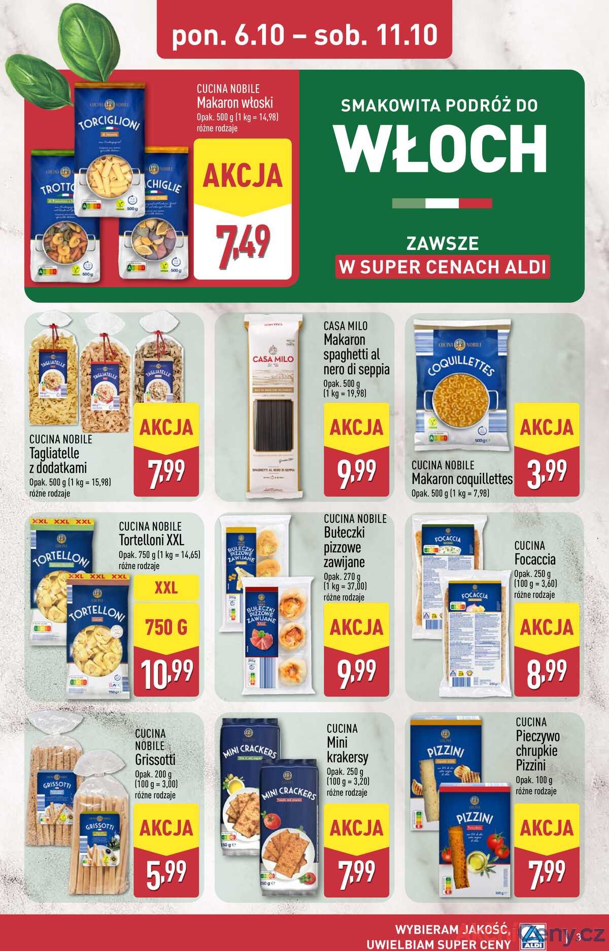 Leták Aldi Polsko 6.10.-11.10.2025 - Italský týden strana 3