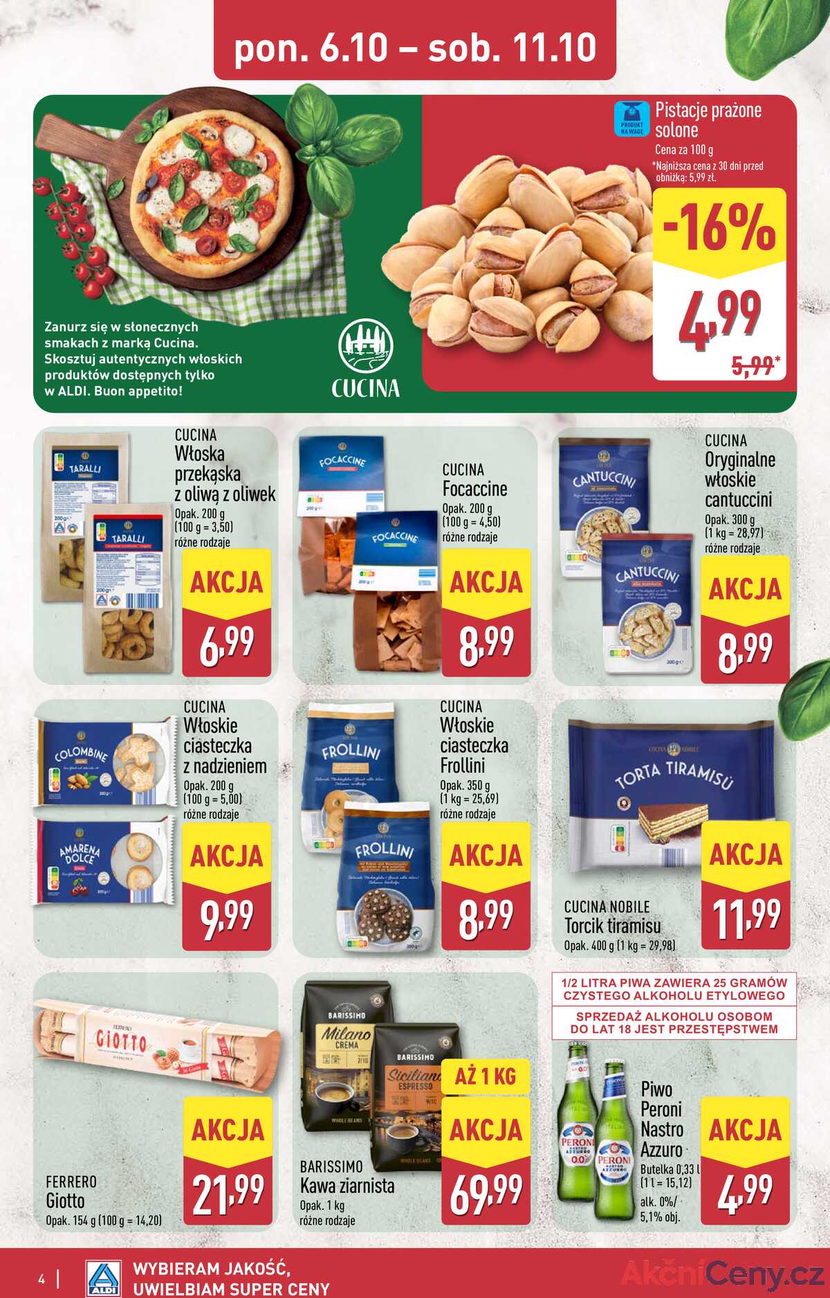 Leták Aldi Polsko 6.10.-11.10.2025 - Italský týden strana 4