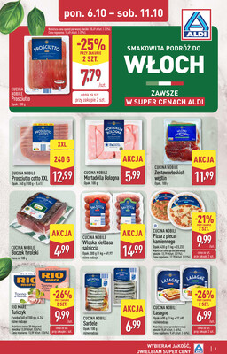 Leták Aldi Polsko 6.10.-11.10.2025 - Italský týden