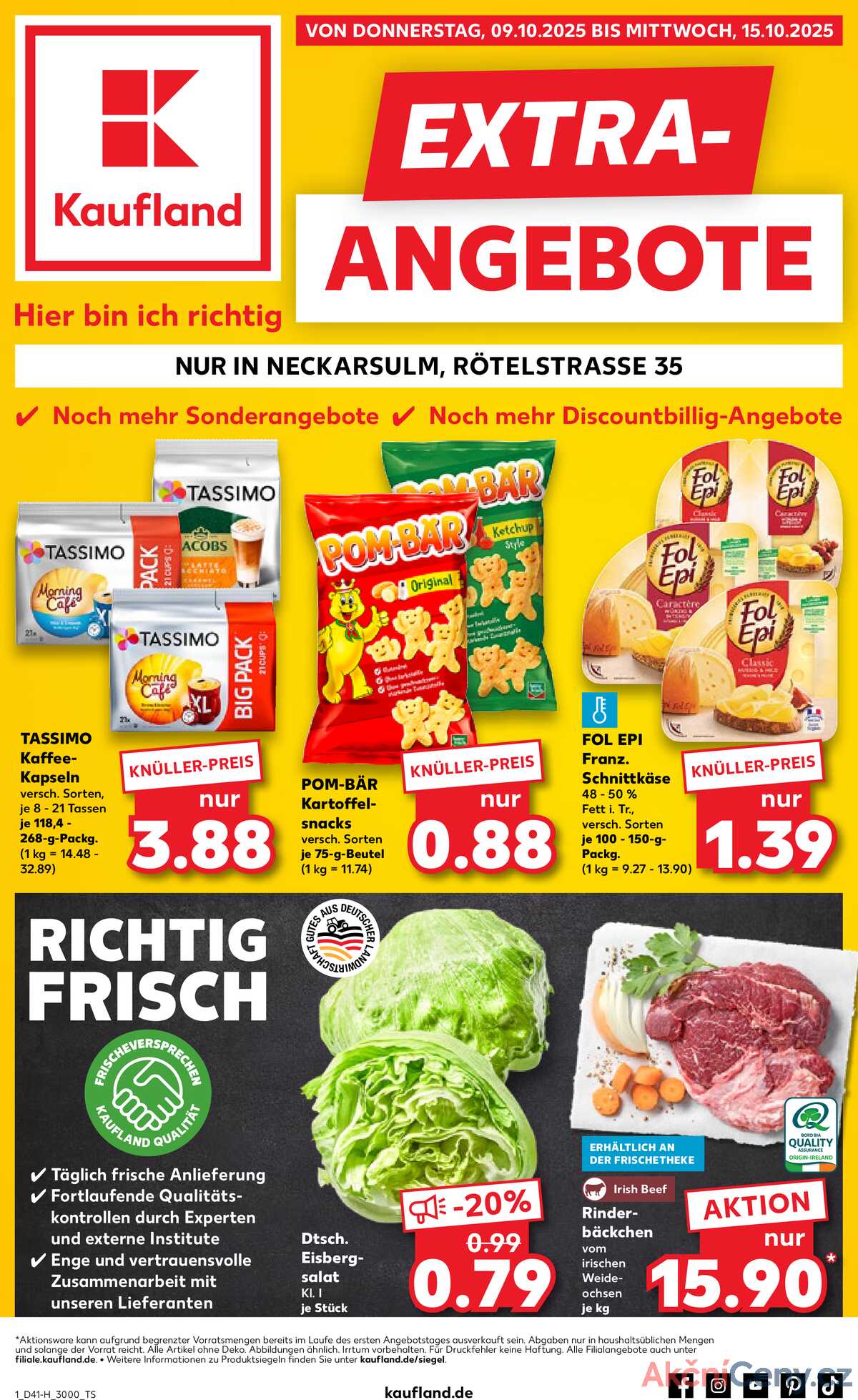 Leták Kaufland Německo 9.10.-15.10.2025 strana 1