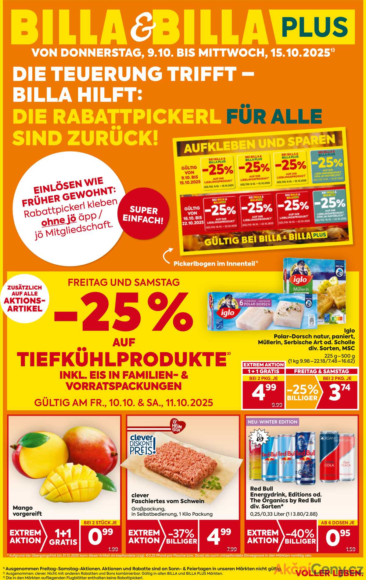 Leták BILLA Rakousko 9.10.-15.10.2025 - BILLA & BILLA PLUS strana 1