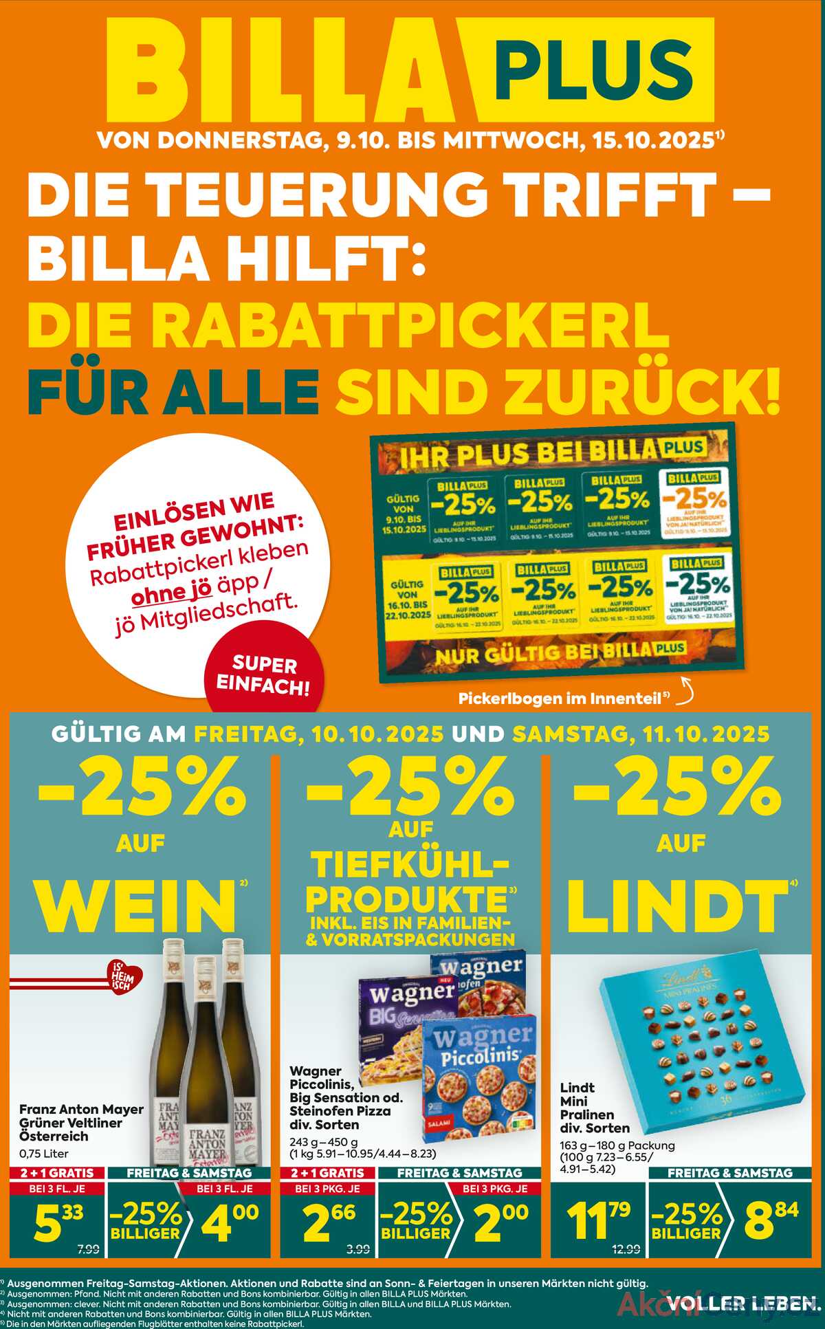 Leták BILLA Rakousko 9.10.-15.10.2025 - BILLA PLUS strana 1