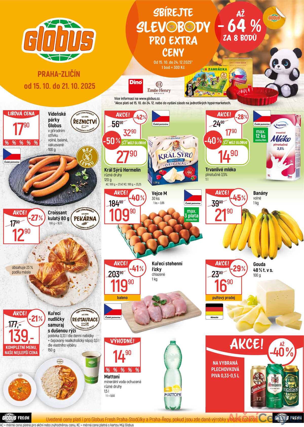 Akční leták Globus 15.10. - 21.10.2025 - Globus Praha - Zličín strana 1