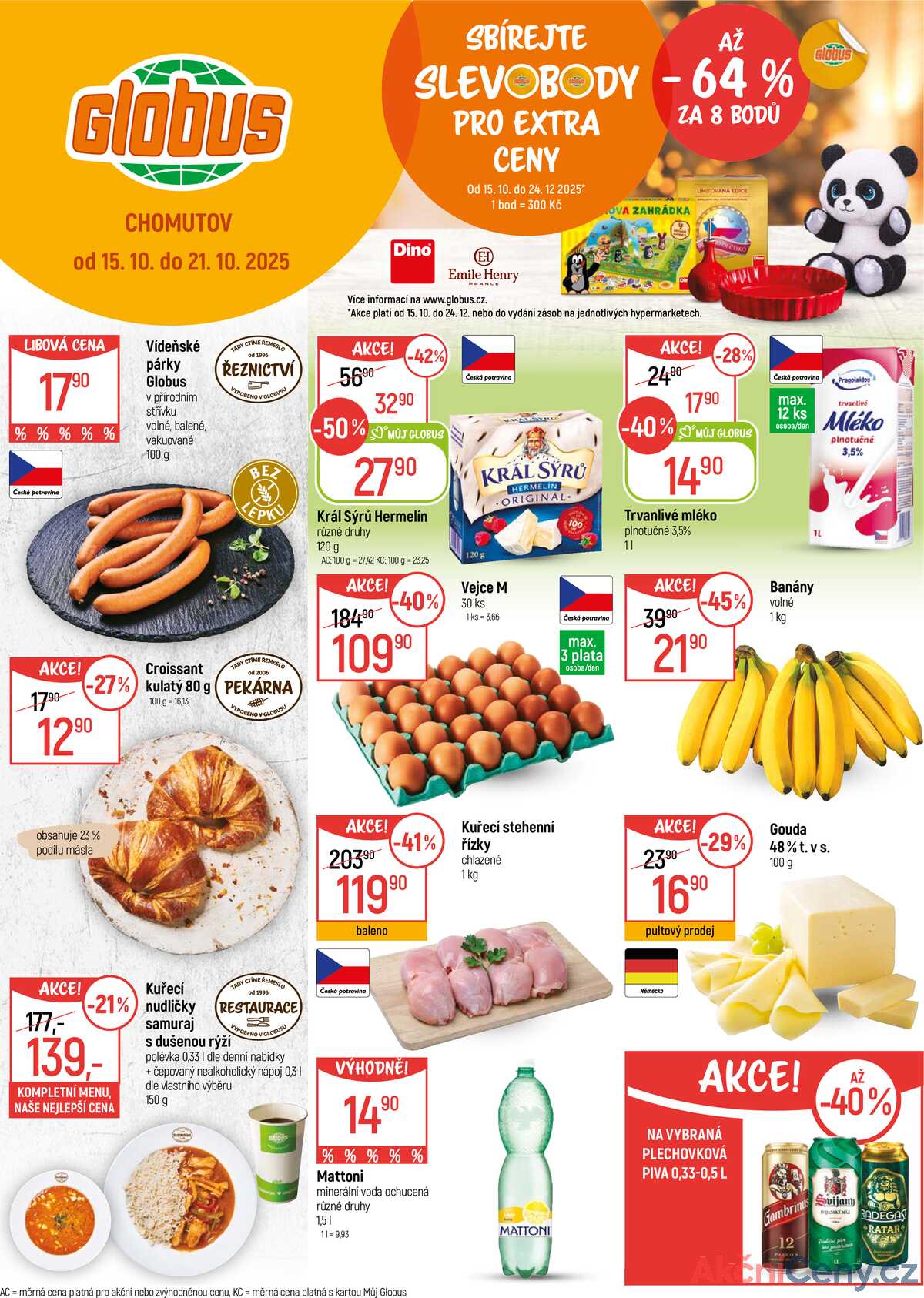 Akční leták Globus 15.10. - 21.10.2025 - Globus Chomutov strana 1