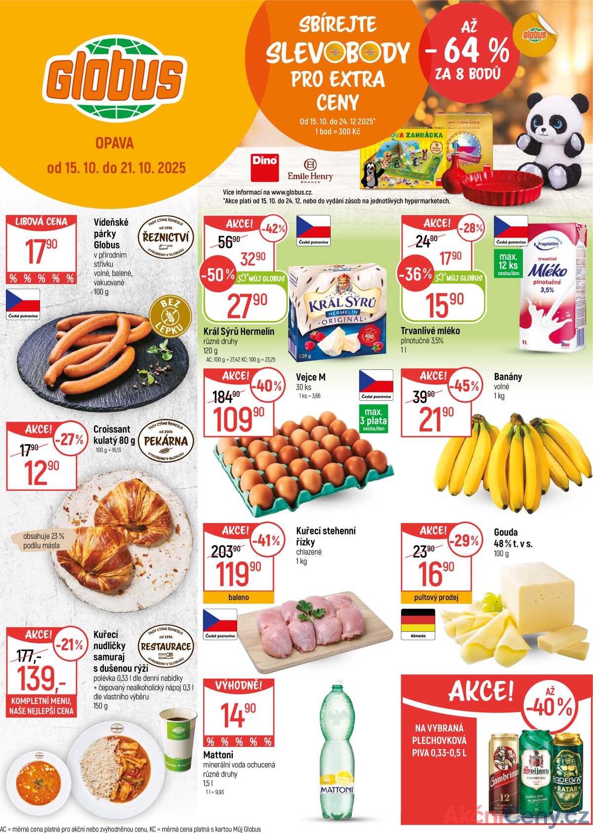 Akční leták Globus 15.10. - 21.10.2025 - Globus Opava strana 1