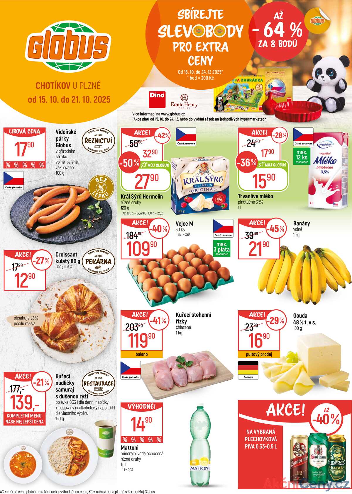 Akční leták Globus 15.10. - 21.10.2025 - Globus Chotíkov u Plzně strana 1
