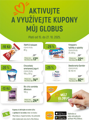 Akční leták Globus 15.10. - 21.10.2025 - Globus Chotíkov u Plzně