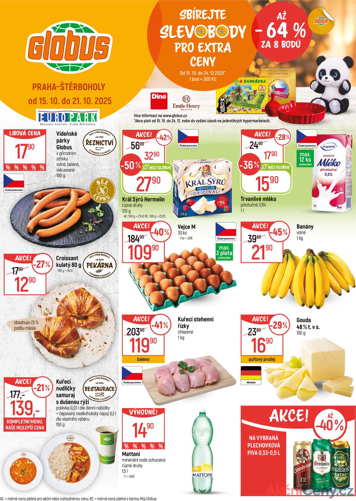 Akční leták Globus 15.10. - 21.10.2025 - Globus Praha - Štěrboholy strana 1