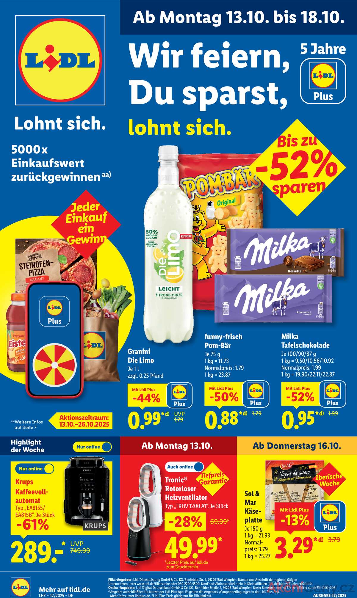 Leták Lidl Německo 13.10.-18.10.2025 strana 1