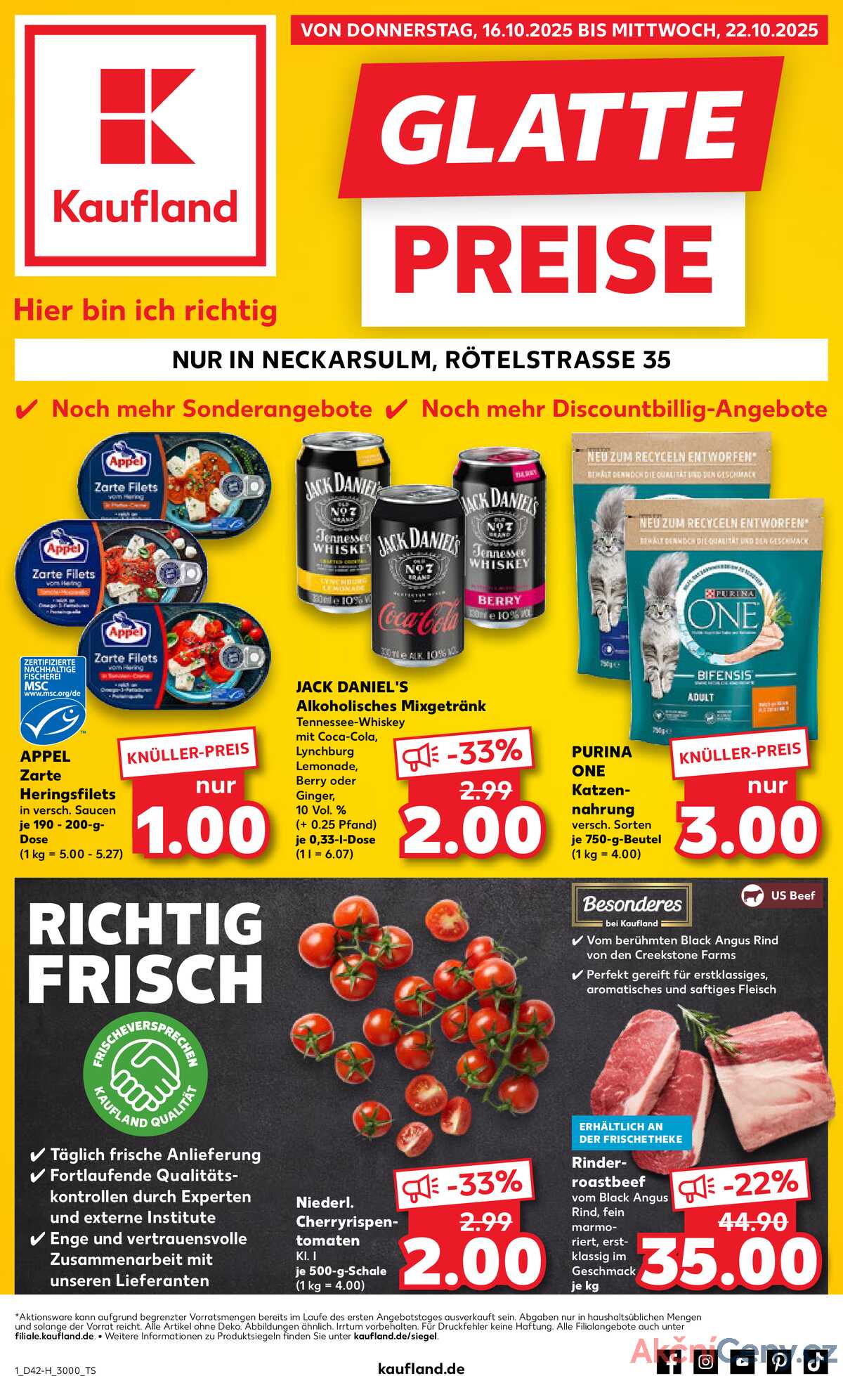 Leták Kaufland Německo 16.10.-22.10.2025 strana 1