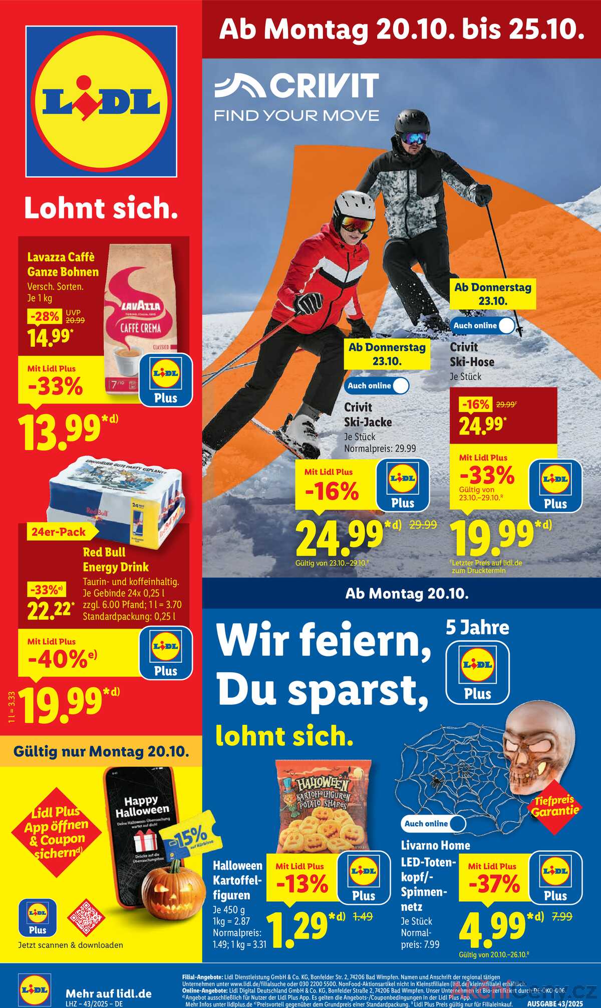 Leták Lidl Německo 20.10.-25.10.2025 strana 1