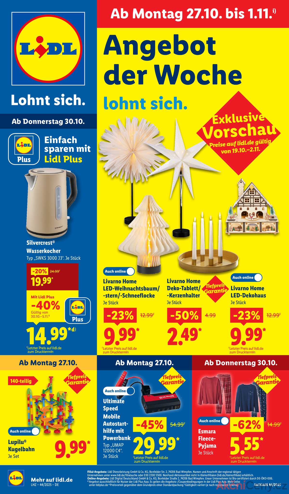 Leták Lidl Německo 27.10.-1.11.2025 strana 1