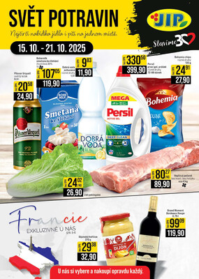 JIP Cash &amp;amp; Carry Brno, Praha, Ostrava, Jilemnice, Pardubice, Ostrava, Karlovy Vary, Olomouc a Zlín od 15.10. do 21.10.2025