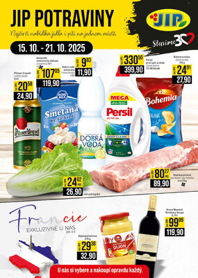 JIP JIP Cash &amp;amp; Carry České Budějovice, Most, Náchod, Polička, Sušice a Svoboda nad Úpou 15.10. - 21.10.