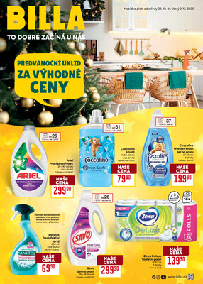 Billa PŘEDVÁNOČNÍ ÚKLID ZA VÝHODNÉ CENY od 22.10. do 2.12.2025