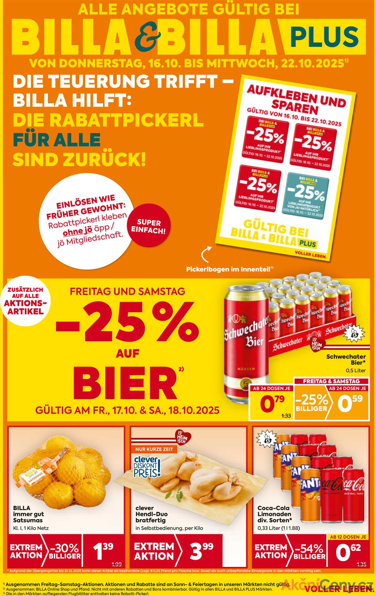 Leták BILLA Rakousko 16.10.-22.10.2025 - BILLA & BILLA PLUS strana 1