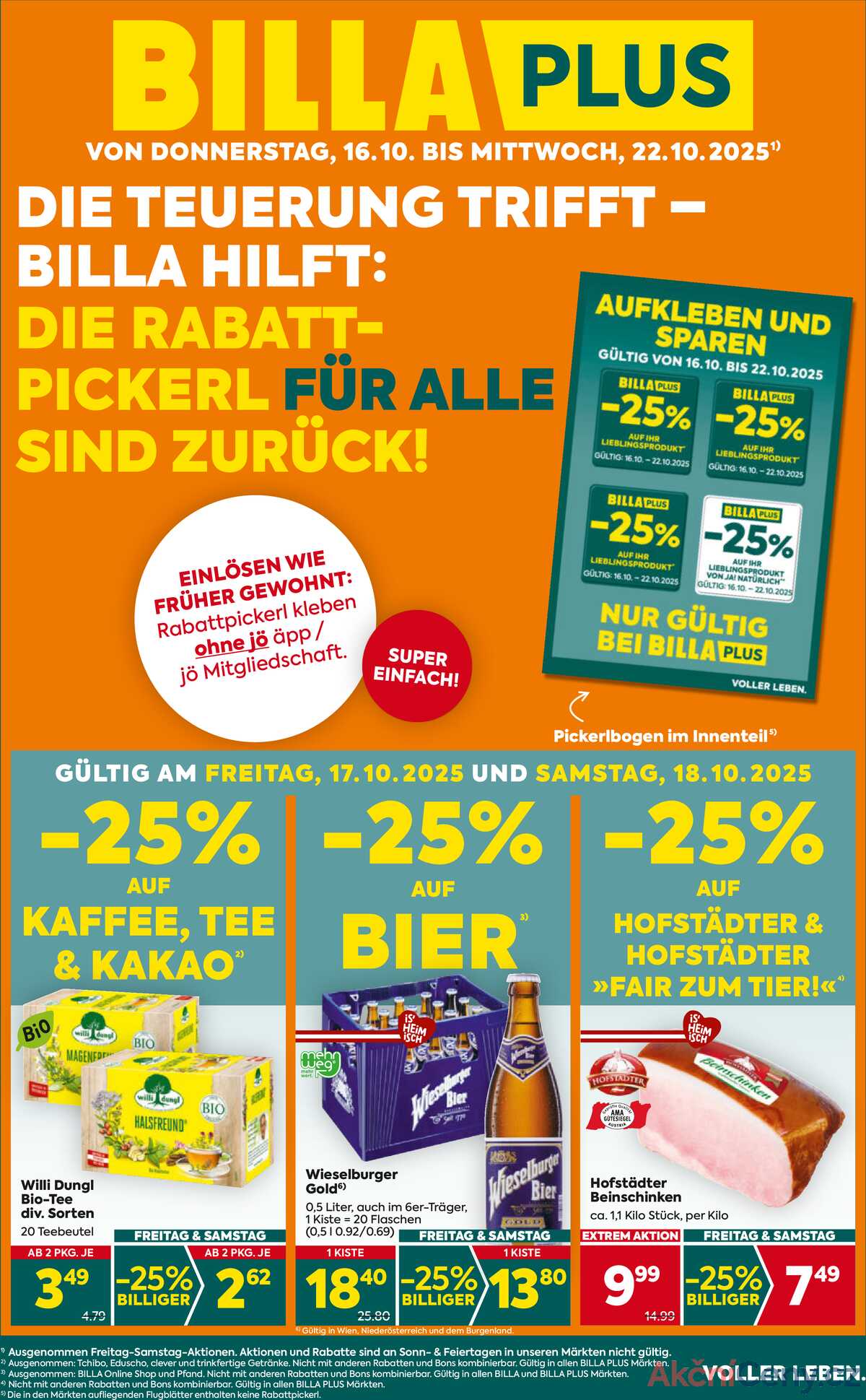 Leták BILLA Rakousko 16.10.-22.10.2025 - BILLA PLUS strana 1