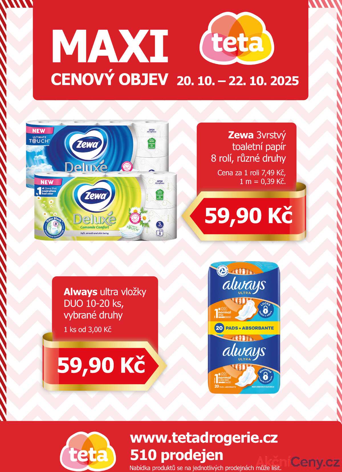 Teta drogerie Maxi cenový objev od 20.10. do 22.10.2025 strana 1