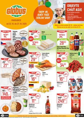 Akční leták Globus 22.10. - 27.10.2025 - Globus Pardubice