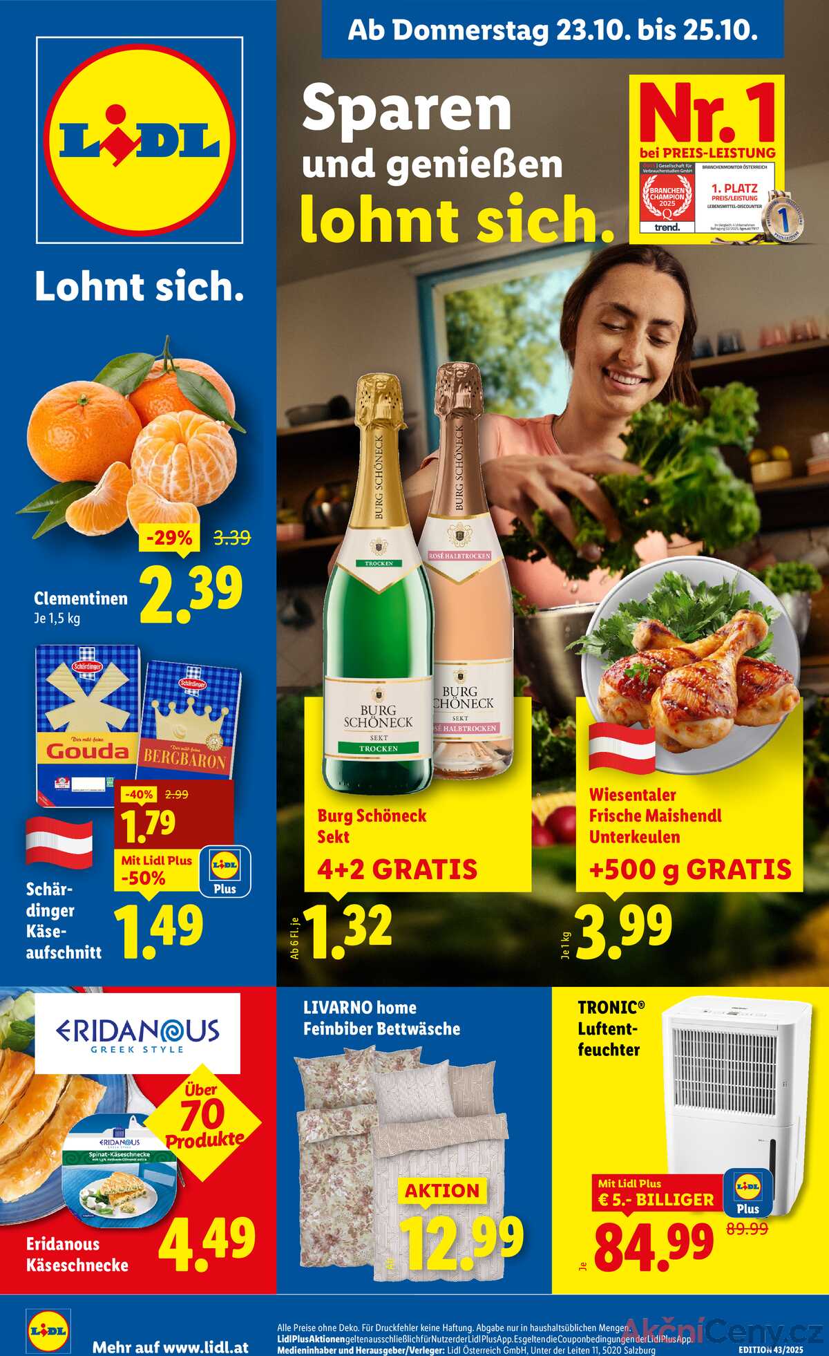 Leták Lidl Rakousko 23.10.-29.10.2025 strana 1