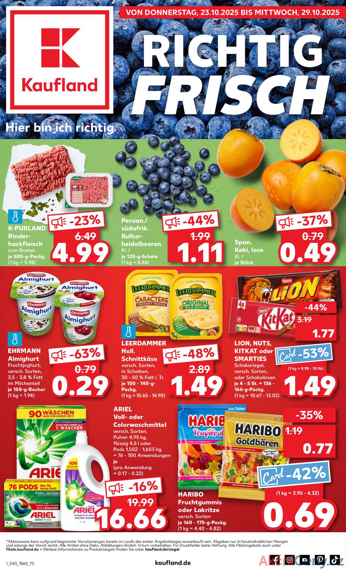 Leták Kaufland Německo 23.10.-29.10.2025 strana 1