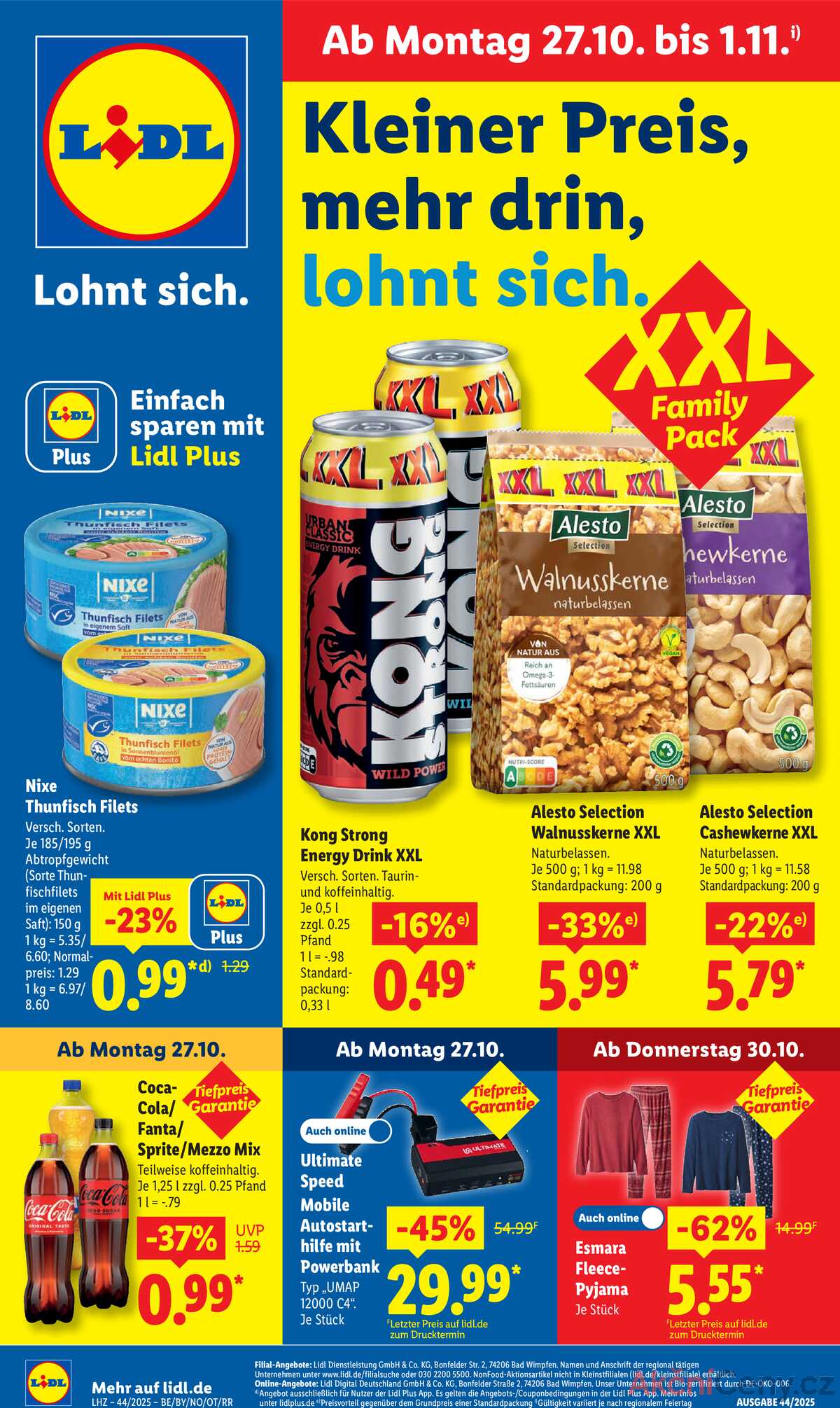 Leták Lidl Německo 27.10.-1.11.2025 strana 1