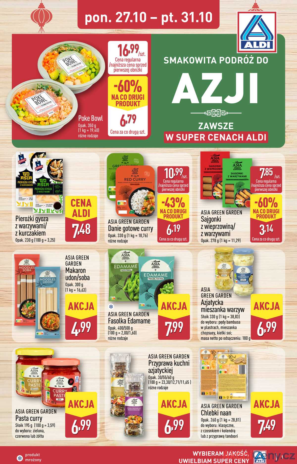 Leták Aldi Polsko 27.10.-2.11.2025 - Asijský týden a strana 1