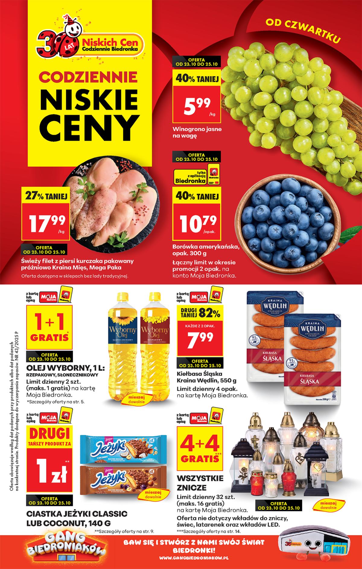 Leták Biedronka Polsko 23.10.-29.10.2025 strana 1