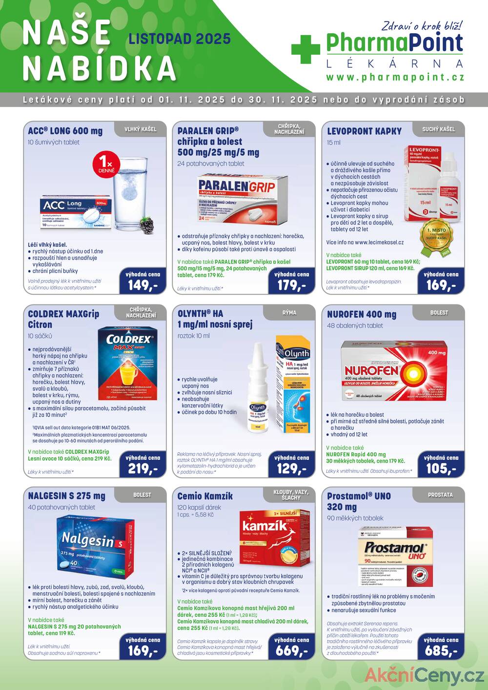 Leták PharmaPoint
platný do 30.11.2025 - strana 1