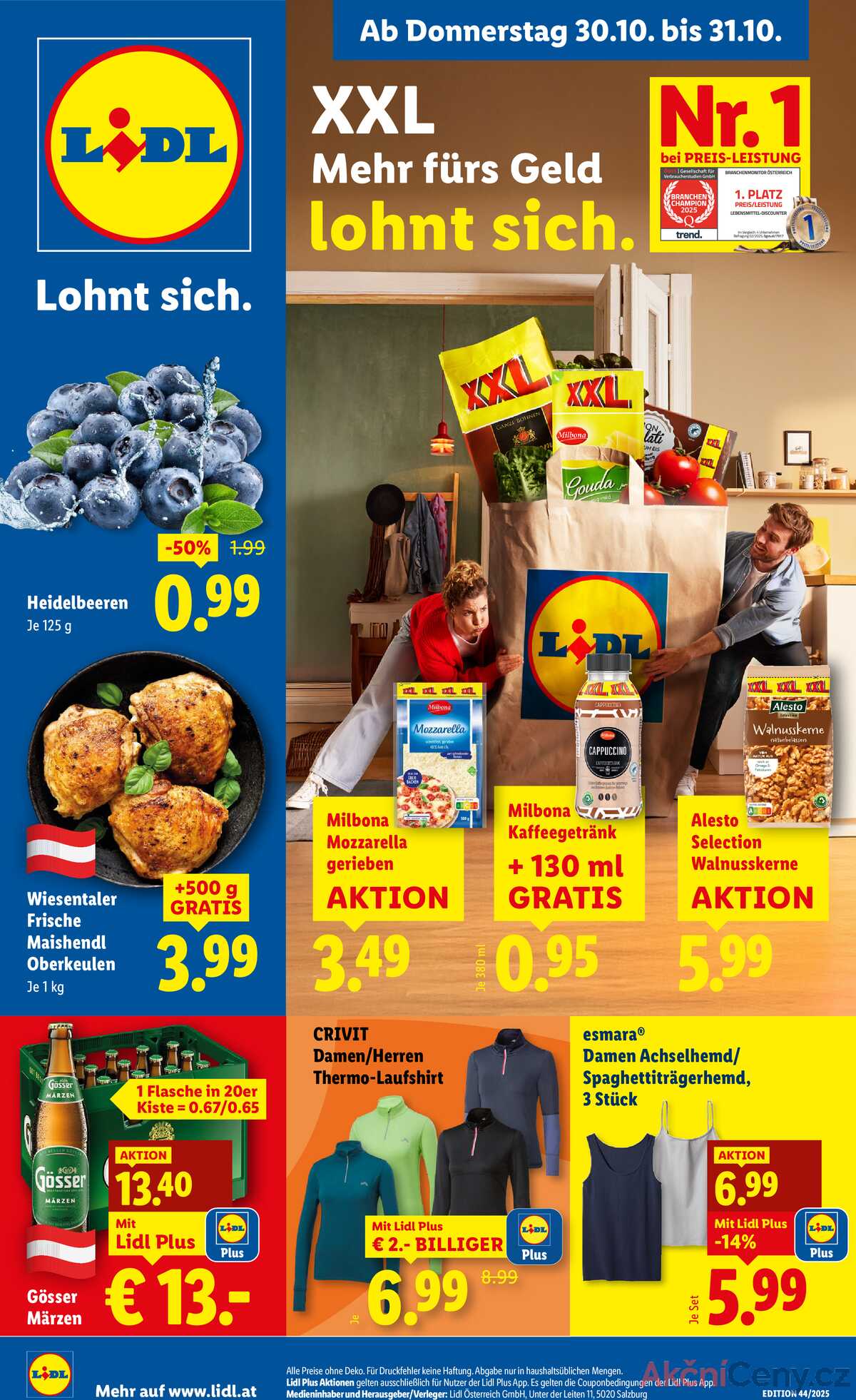 Leták Lidl Rakousko 30.10.-5.11.2025 strana 1