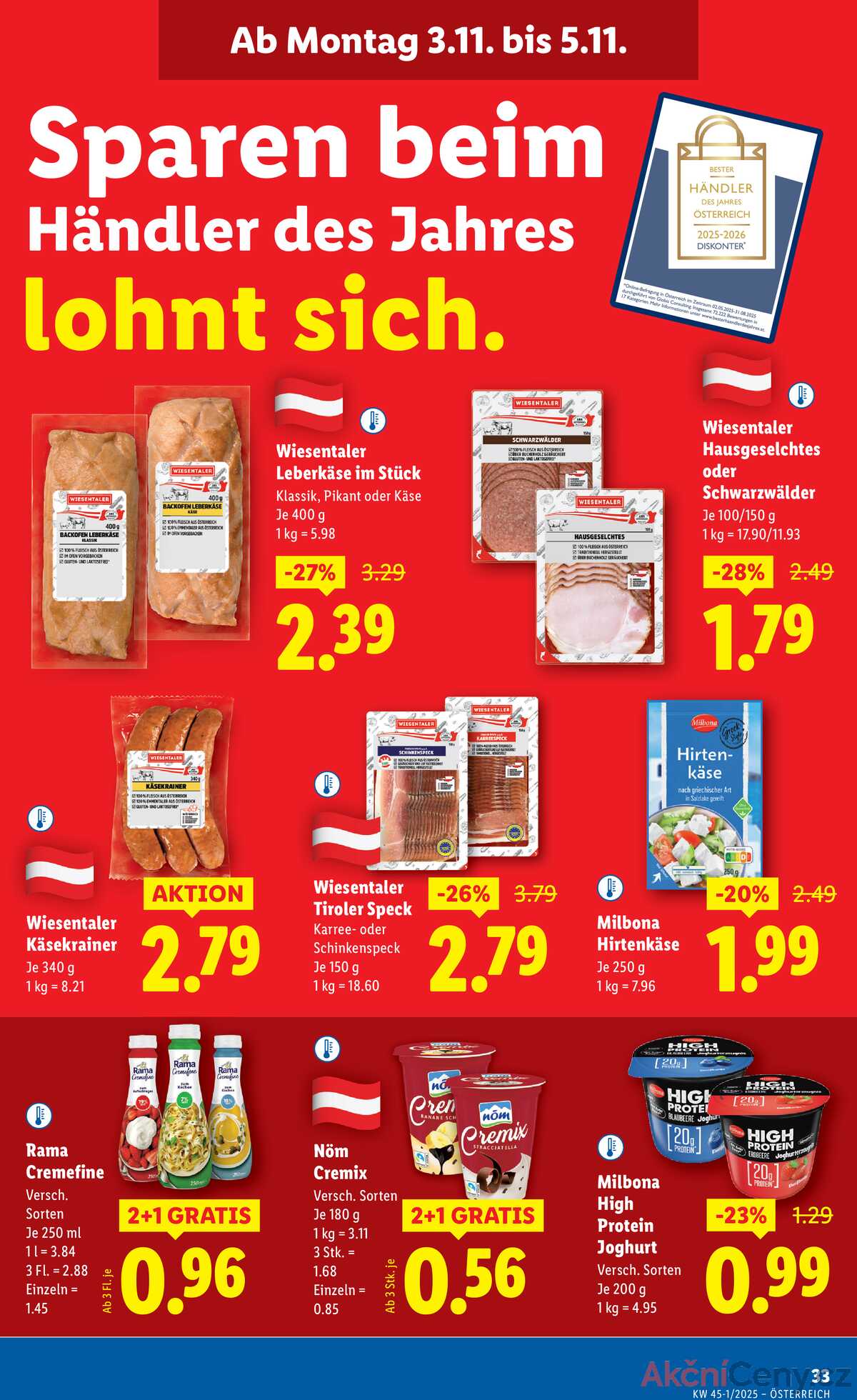 Leták Lidl Rakousko 30.10.-5.11.2025 strana 39